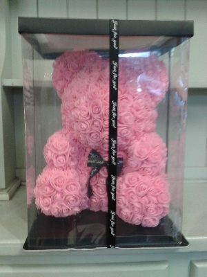 Rose Bear in box pink