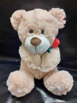 Bear with red rose
