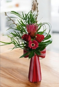 Candy bow vase arrangement