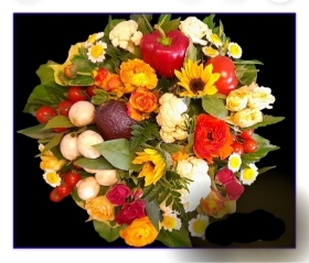 FLOWERS AND VEG POSY