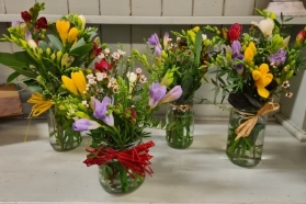 Freesia jam jars